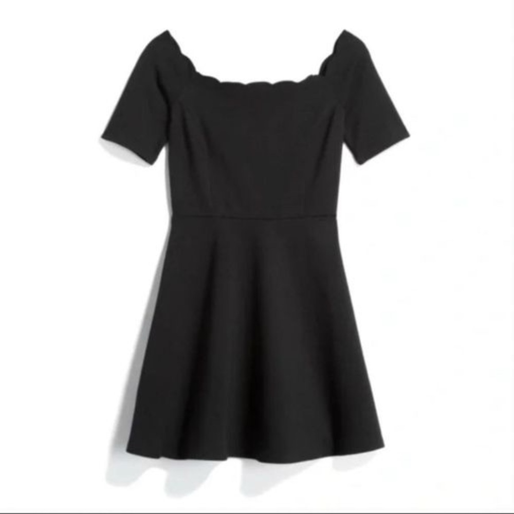 Nine Britton Vandalie Off The Shoulder Scallop Neckline Ponte Black Dress Sz M
